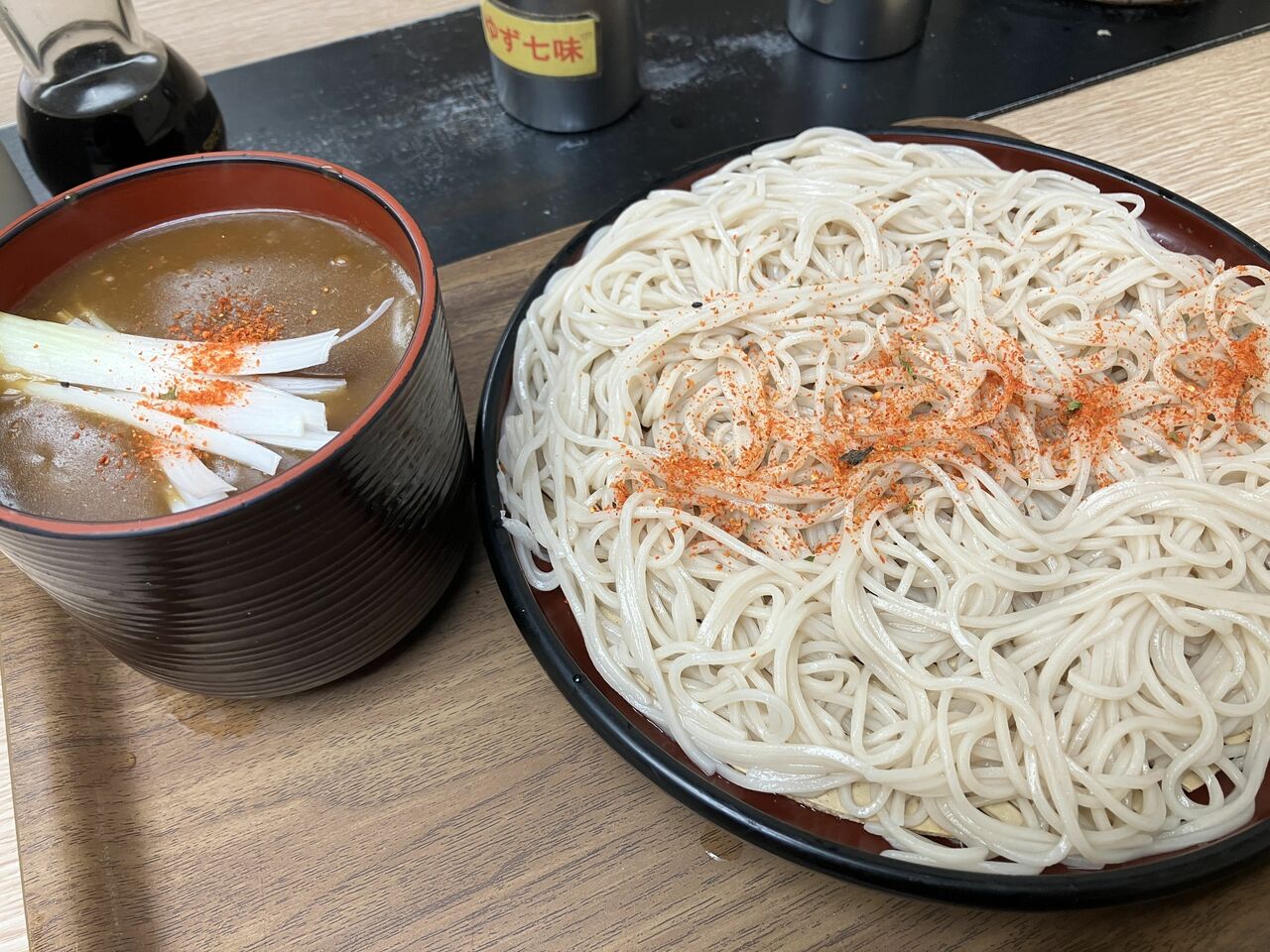 ゆず七味をかけて