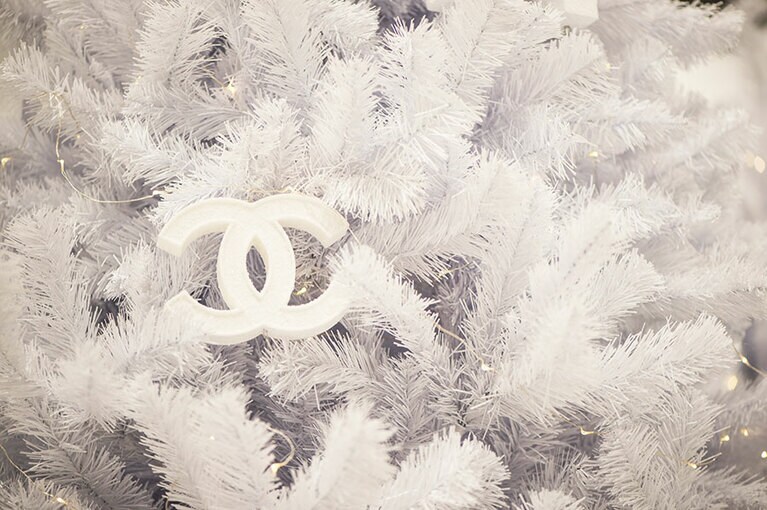 雪が積もったモコモコの木。