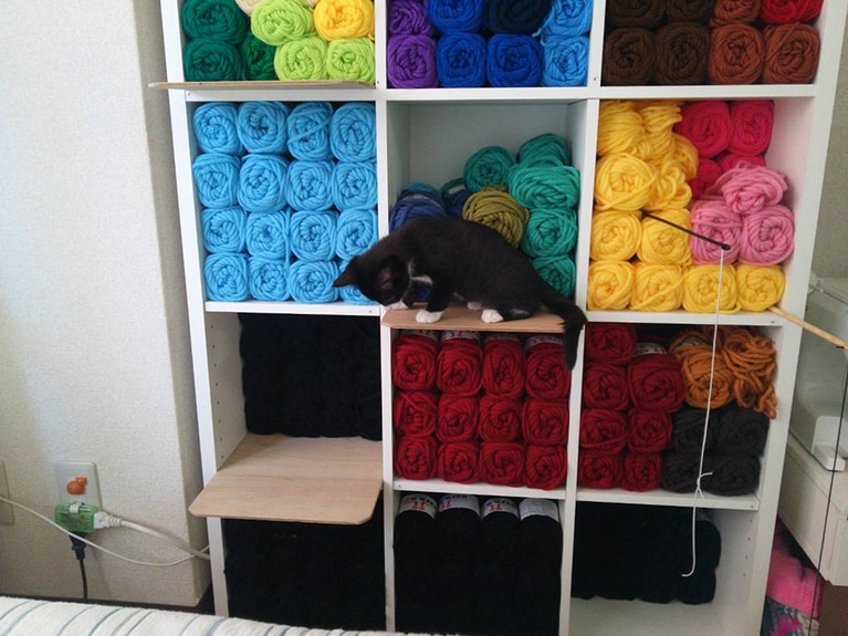 自作のキャットタワー。