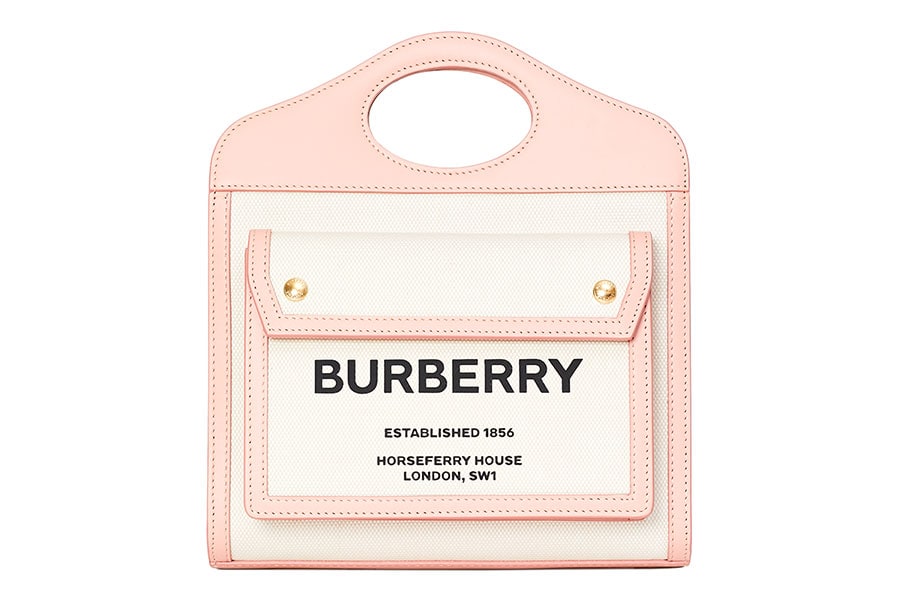 BURBERRY バーバリー ミニ ツートン キャンバス＆レザー ポケット