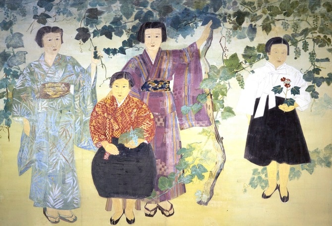 片岡球子《緑蔭》1939年 紙本着色 194.0 × 286.0cm 横浜美術館蔵(片岡球子氏寄贈)