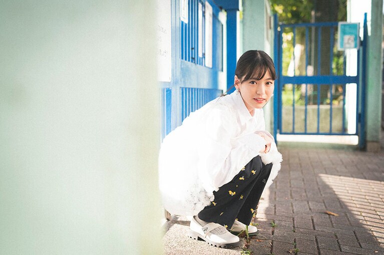 30度を超える気温の中でも撮影を楽しんでくださった中井さん。