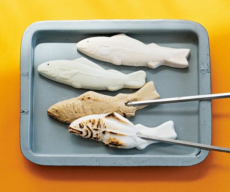 フィシュマロバアアアアン！！〈4本（プレーン味、コーヒー味、抹茶味、きな粉味）〉950円／八千代堂