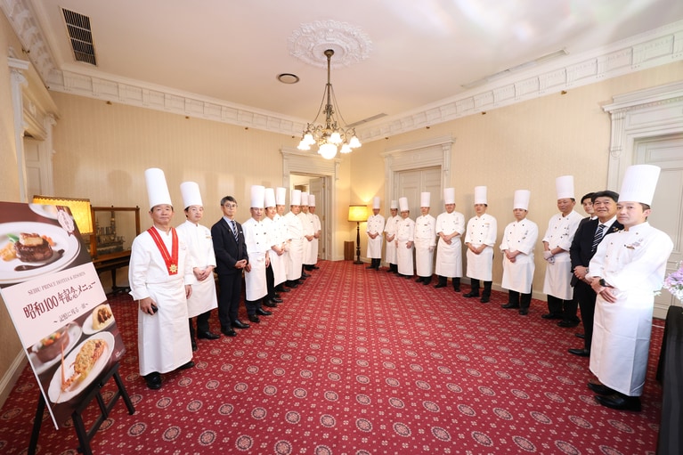 メディア試食会には全国のプリンスホテルシェフが集結。