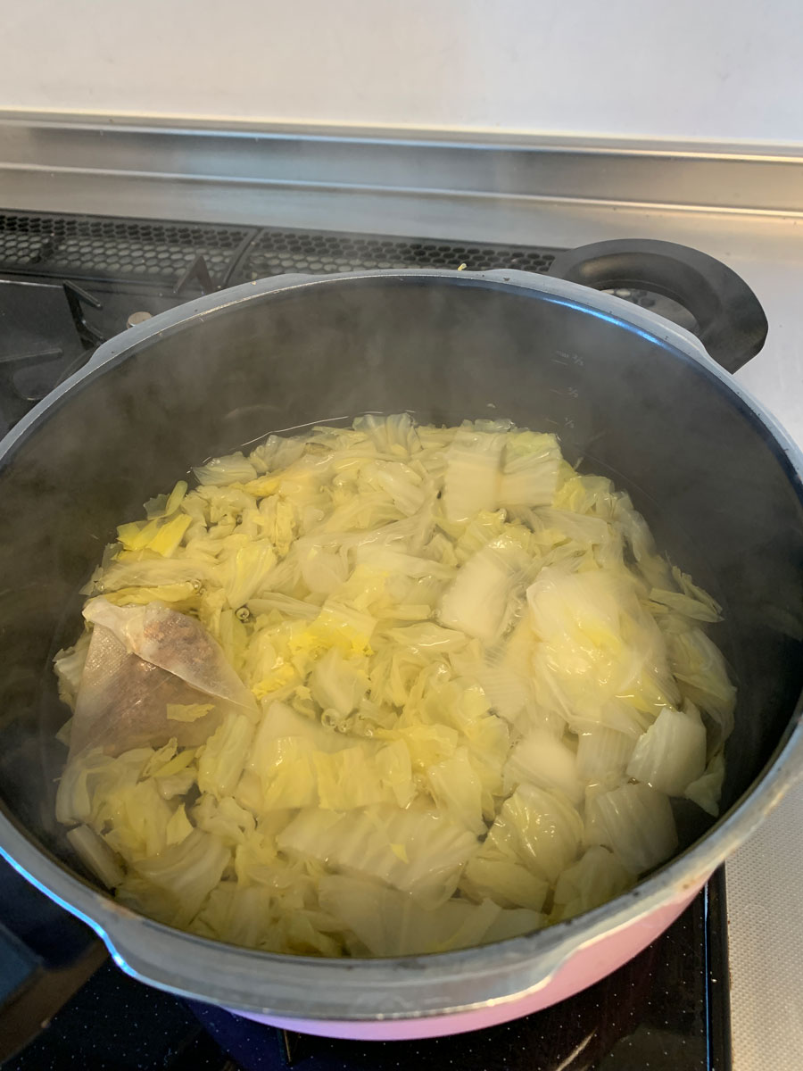 白菜とネギを出汁で1時間ほど炊いたもの。