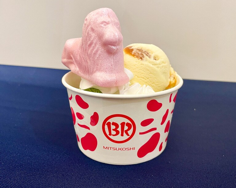 菓匠 花見 コラボサンデー。トッピングは、雷音最中、白鷺宝。