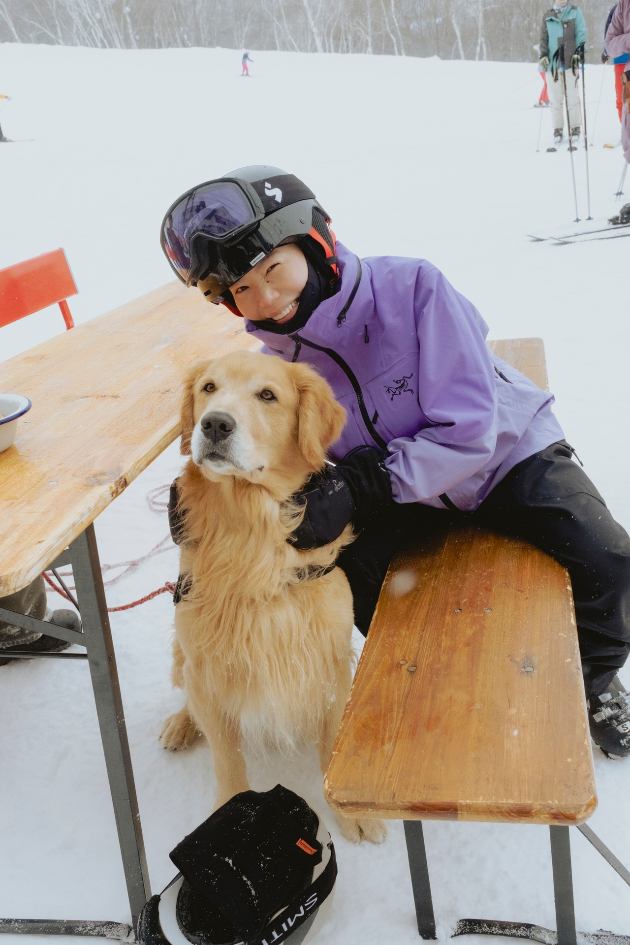 野沢温泉スノーリゾートではは愛犬との滑走も楽しめる。