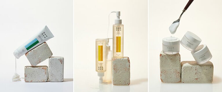 左から：ノーマッズクリームピュリファイングクレンザー 4,950円、シルクライス クレンジングオイル 5,830円、もちもち ルミナスクリーム 5,940円。