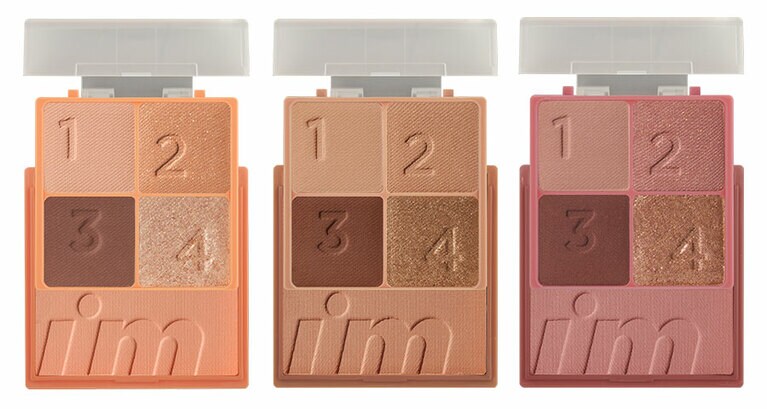 アイムミミ マルチキューブ 左から、02ハローピーチ、03ベイクドジンジャー、04グラムローズ 各1,870円／サン・スマイル