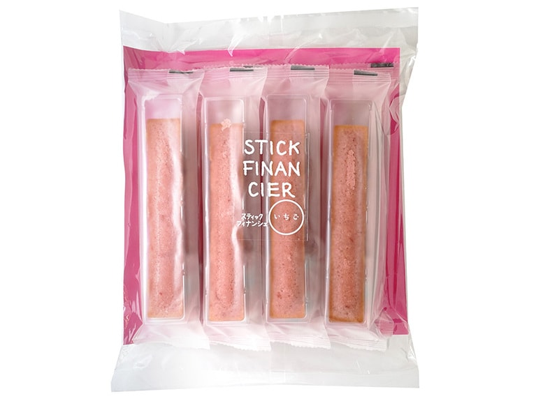 井桁堂 スティックフィナンシェいちご 8個・税込1,178円。