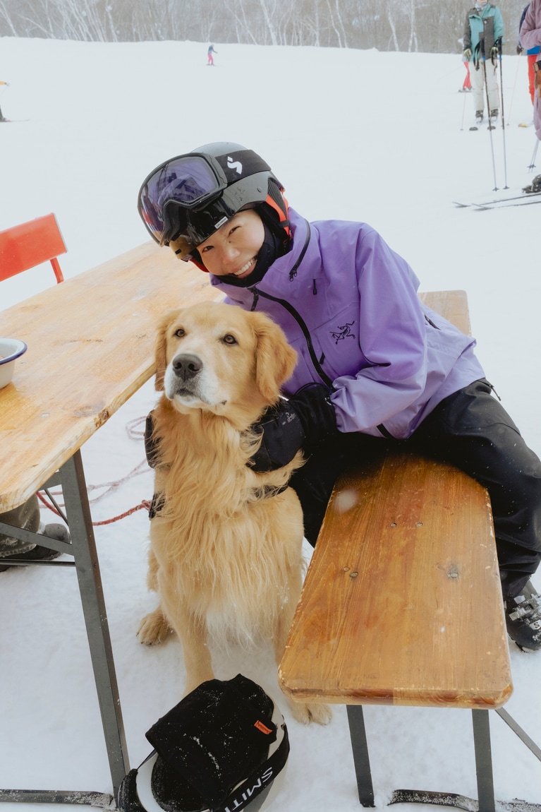 野沢温泉スノーリゾートではは愛犬との滑走も楽しめる。