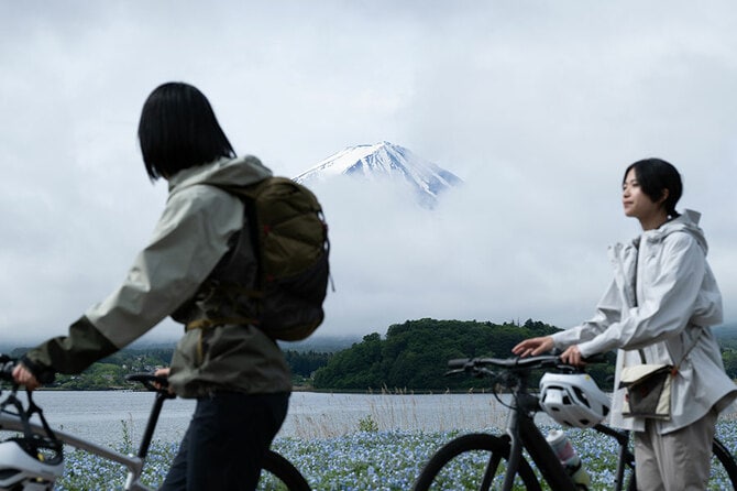 雲のなかから富士山が！