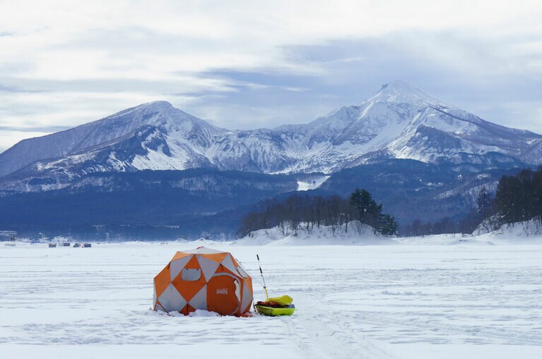 桧原湖ワカサギ釣り。