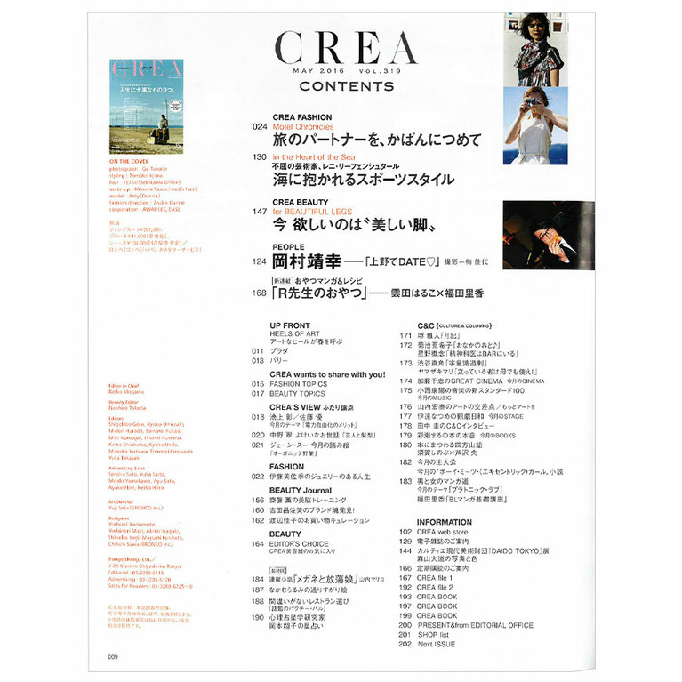 2016年5月号目次。