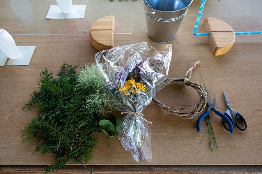 季節ごとに数種類の花が用意されているので、どんなお花が当たるかはその時のお楽しみ。