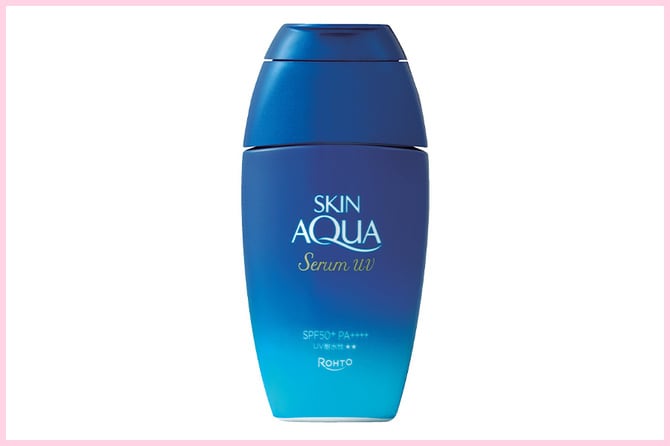 スキンアクア ヒアルロンセラムUV SPF50+・PA++++ UV耐水性★★ 70g 990円（編集部調べ）／ロート製薬