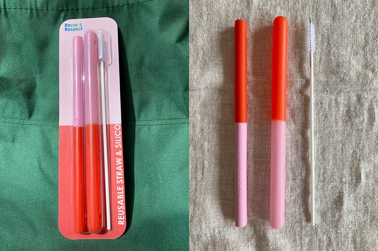 リユーザブルストロー＆シリコーンケースピンク 900円。