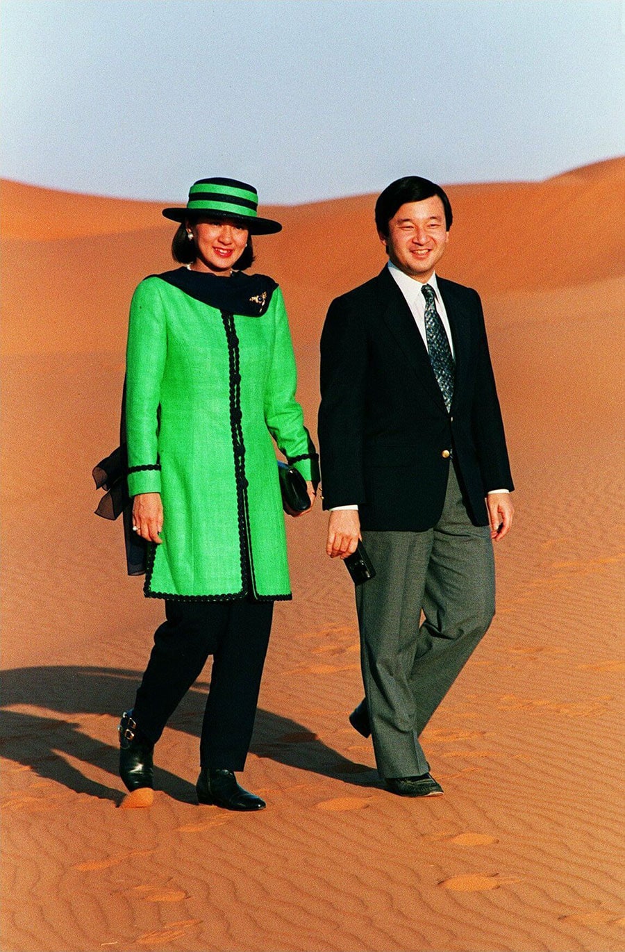 中東訪問時の緑のスーツは雅子さまの「原点」。　©時事通信社