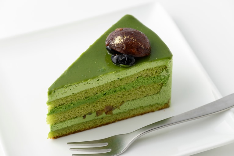 プレミアム濃い抹茶のケーキ（鹿児島県産一番茶抹茶使用） 667円。