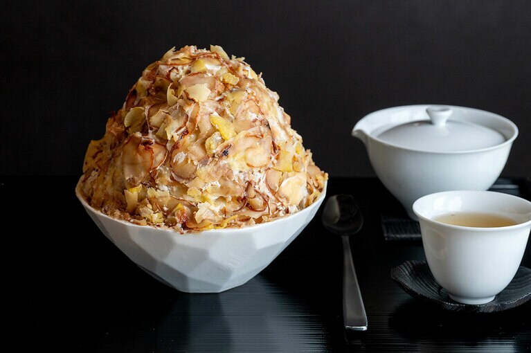 「渋皮栗のかき氷」。