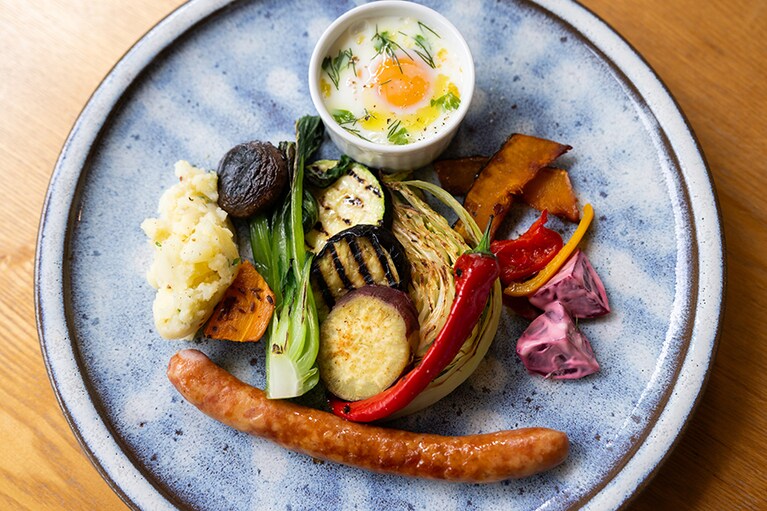 朝食も大満足のボリューム。