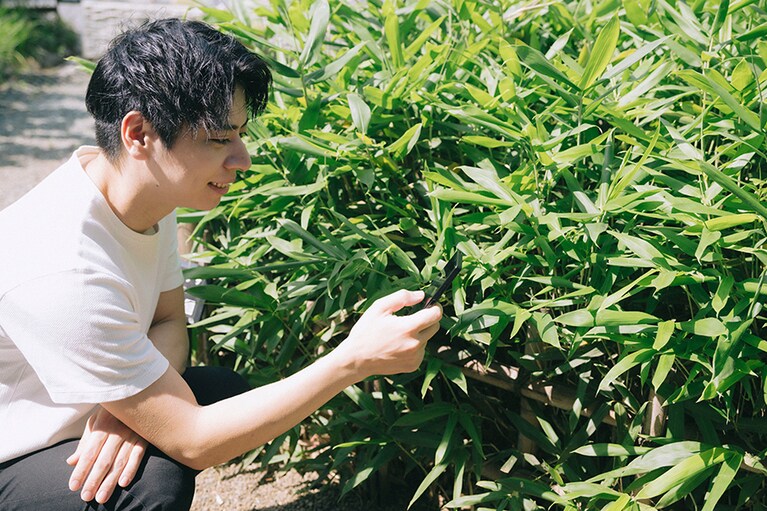 「樹名板には二次元コードがありますのでスマホで読み込んでみましょう。その植物の詳しい解説や情報を見ることができますよ」