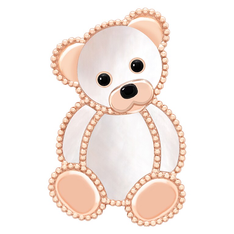 テディベア クリップ(ローズゴールド×ホワイトマザーオブパール×オニキス) 1,082,400円。