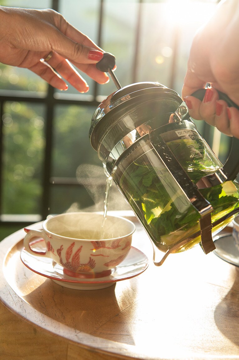 爽やかなハーブティーがよく合う。