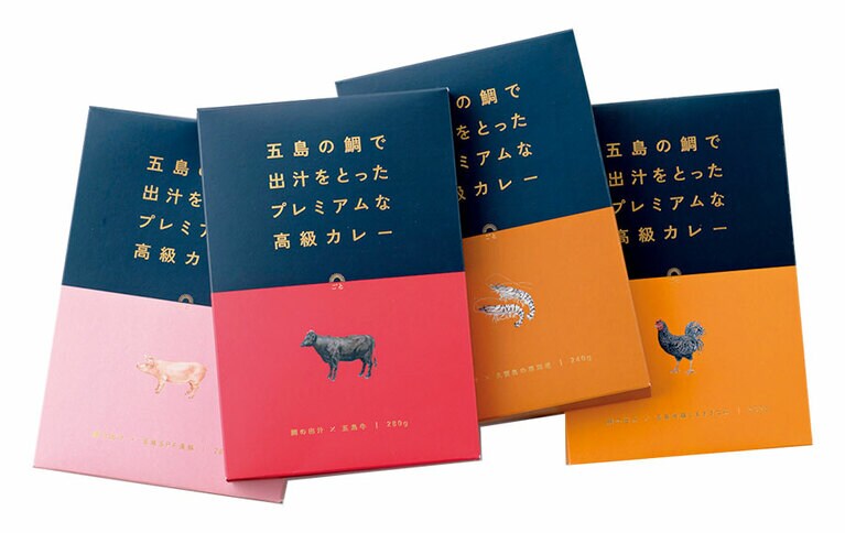 ［ごと］「五島の鯛で出汁をとったプレミアムな高級カレー ギフトセット」4箱セット 4,680円(税込)。賞味・消費期限：1年6カ月。