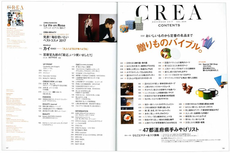 2017年12月号目次。