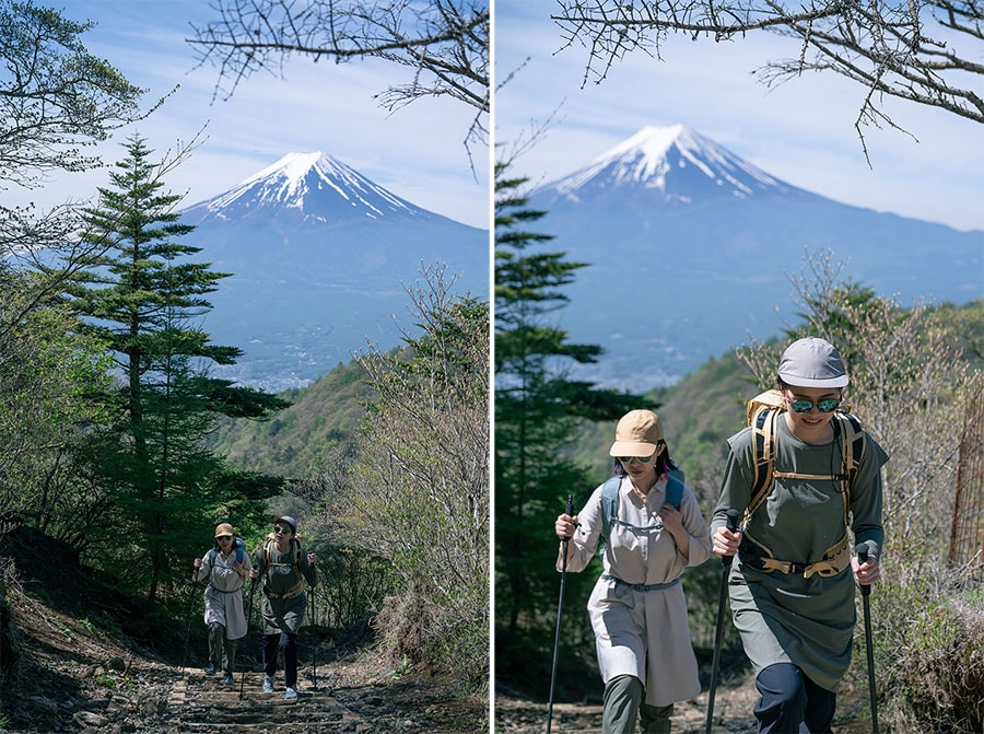 迫るような富士山を背中に感じながら、ラストの階段を登ります。