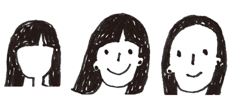 前髪あり・部分ウィッグ。