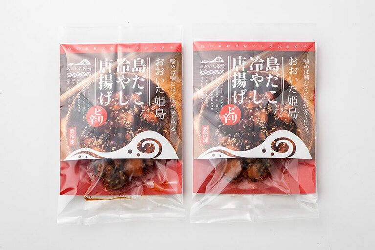 島だこ冷やし唐揚げ(ピリ辛) 864円(100g)。