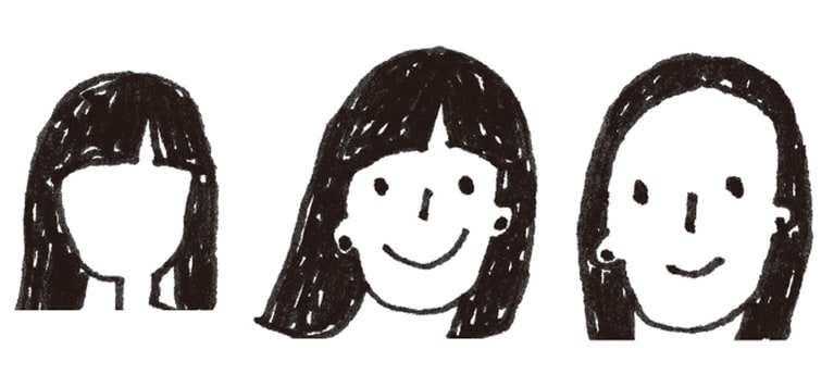 前髪あり・部分ウィッグ。