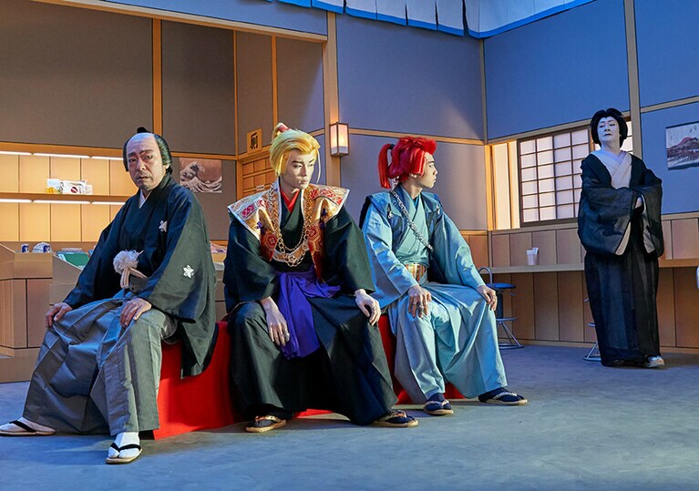 左から市川中車さん、市川染五郎さん、市川團子さん、市川笑三郎さん。