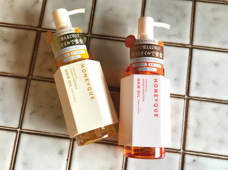 ハチミツ成分で髪をしっかり潤すヘアオイル。