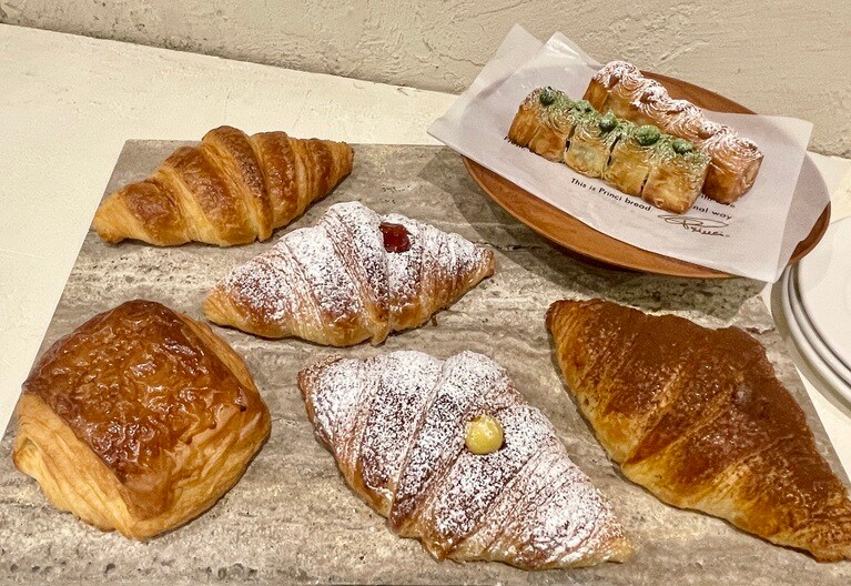 メデイア体験会に用意されたプリンチ®のコルネッティの数々。ほんのり塩気のあるプレーンや、濃厚なヘーゼルナッツチョコレートが詰まったノッチョーラも絶品です。