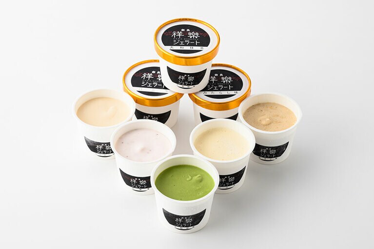 奈良祥樂「祥樂のジェラートおまかせ8個詰め合わせ」4,320円（100ml×8個入り）／奈良県