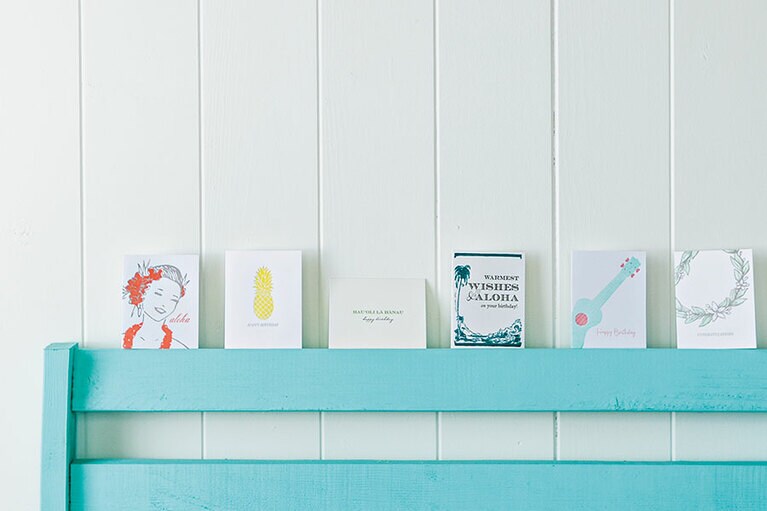 活版印刷のカード 各3.75ドル／サウス・ショア・ペーパリー