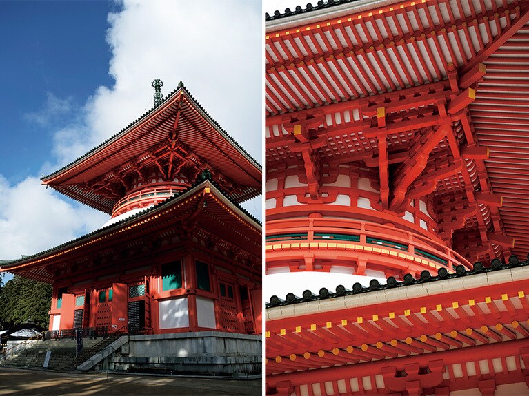 真言密教のシンボル、根本大塔。360度、どこから見ても美しく映えるよう設計されている。