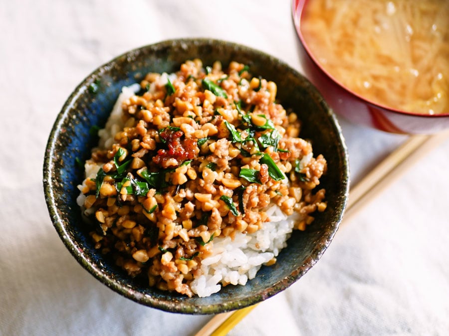 豚にら納豆炒めごはん。