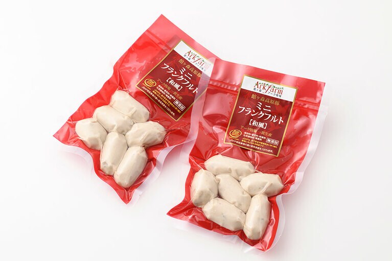 館ヶ森アーク牧場「館ヶ森高原豚 ミニフランクフルト【和風】」(100g) 各440円／岩手県