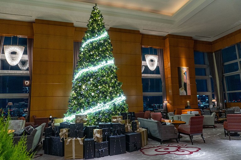 ロビーのクリスマスツリー。