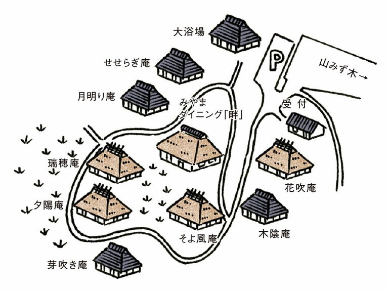 ※イラストマップは取材時のもの。現在は2棟増築。Illustrations＝Takashi Koshii