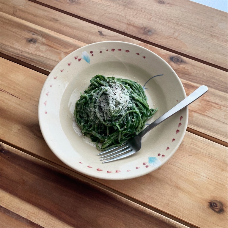 モロヘイヤのジェノベーゼ。