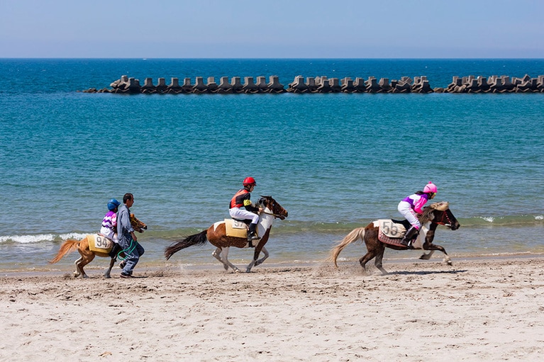 串木野浜競馬大会。写真協力：公益社団法人　鹿児島県観光連盟