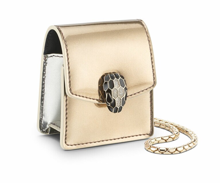 【エアーポッドケース】メタリックカーフ／アンティークブロンズ W7×H6×D3cm 各74,000円。