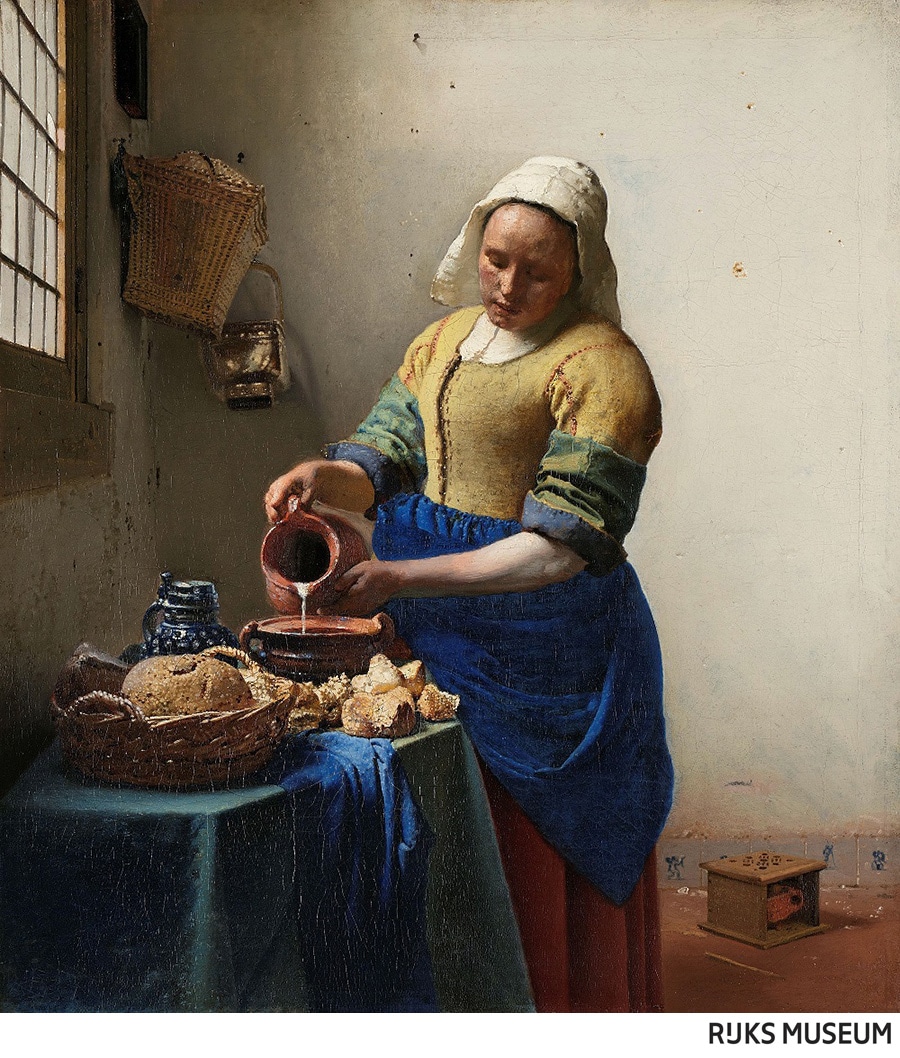 ヨハネス・フェルメール《牛乳を注ぐ女》1658年-1660年頃 アムステルダム国立美術館 Rijksmuseum. Purchased with the support of the Vereniging Rembrandt, 1908