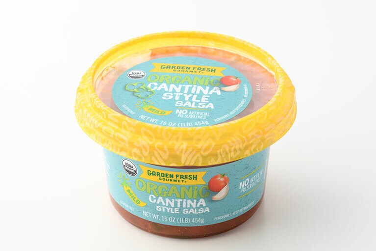 ガーデンフレッシュグルメ「オーガニック マイルドサルサ」498円(454g)。