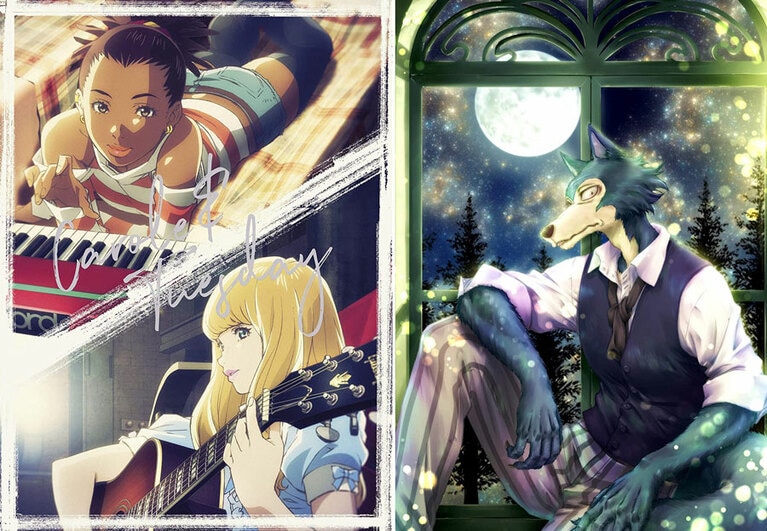 左から、『キャロル＆チューズデイ』『BEASTERS』Blu-ray 1巻。どちらも2019年に「＋Ultra」枠で放送された。